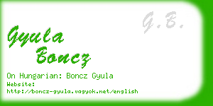 gyula boncz business card